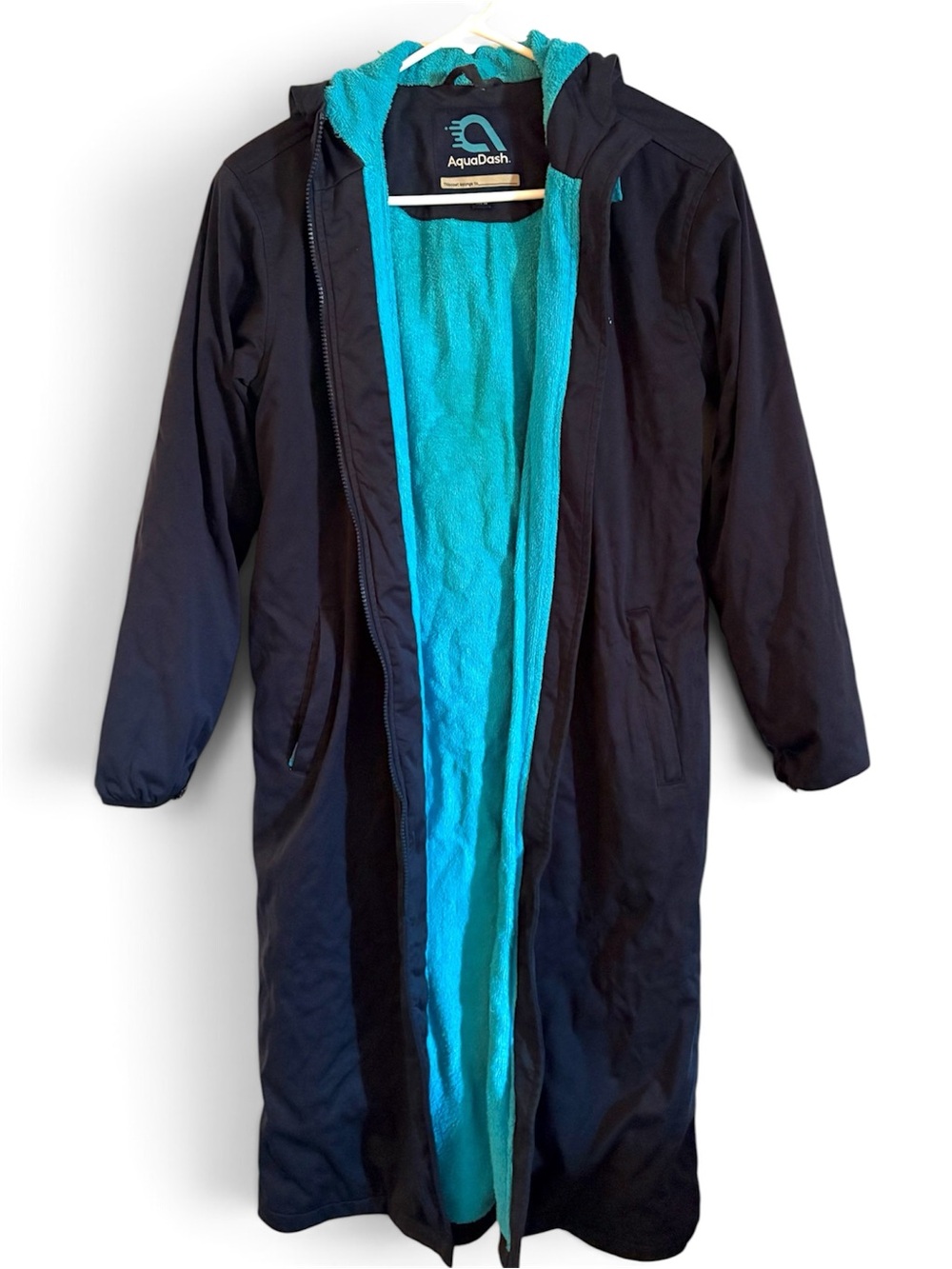 AquaDash Kids Swim Parka Size 14 – Navy/Turquoise